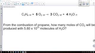 Stoichiometry Level 2 molecules - moles