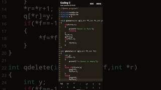 Queue program in data structure 👍 #simplequeue#queue#datastructure #basicofcoding#coding#shorts