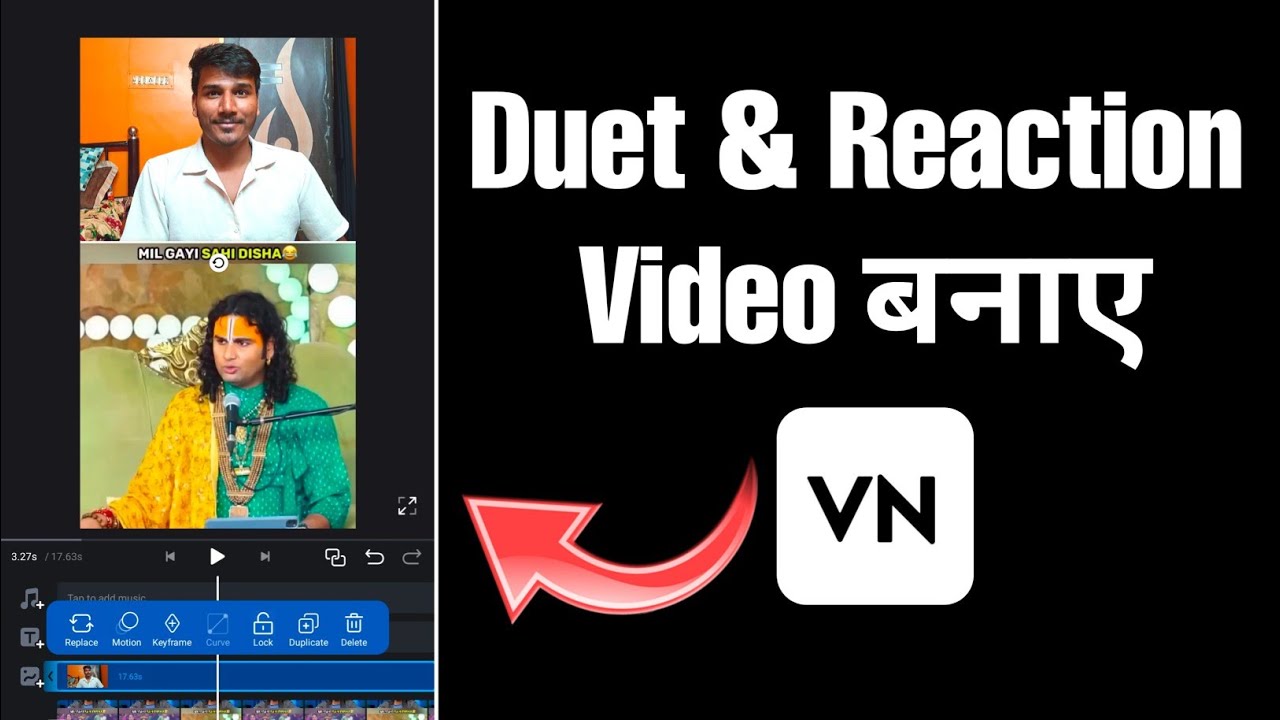 Vn Se Reaction Video Kaise Banaye | Duet & Reaction Video Editing In Vn App | Reaction Reels Editing