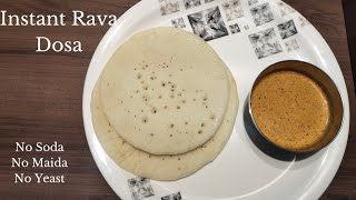Instant Rava Dosa Recipe/Rava Appam Recipe/Sooji Appam Recipe/No maida,no soda Semolina Appam Recipe