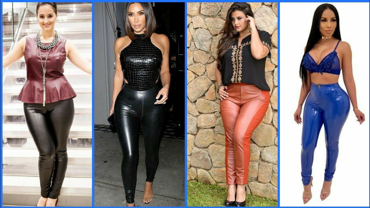 Beautiful Latest leather latex skinny pants in plus size