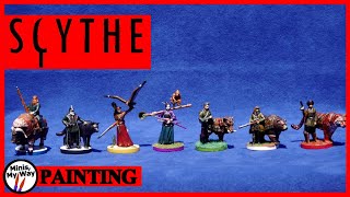 Scythe Board Game miniatures painted, including Invaders From Afar expansion