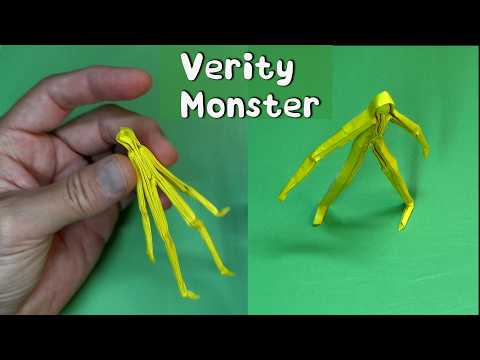 How to Fold the Origami Verity Monster (Stands on its Own!)