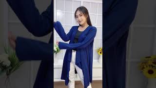 Yoenik Apparel Layer Plain Cardigan Navy M15467 R62S4