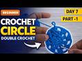 Crochet Circle for Beginner Step-by-Step|Easy Coaster & Table decor PatternDay-7 part-1 #crochet#diy