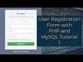 User registration form with php and mysql tutorial 1  creating a registration form