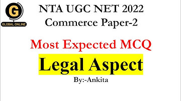 NTA UGC NET 2022 Commerce Paper-2 |Most Important MCQ on Legal Aspect |upcoming Exam 2022| Lecture-2