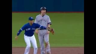 WATCH: Todd Frazier falls victim to hidden ball trick from Goins - Yankees v Blue Jays