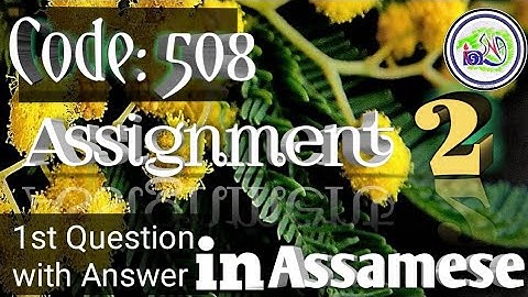 Nios deled 508 Assignment 2 1st with Answer in Assamese