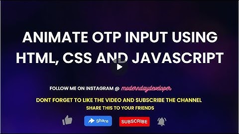 OTP Input Animation | Custom input color | HTML, CSS & JAVASCRIPT  | JS Tips & Tricks