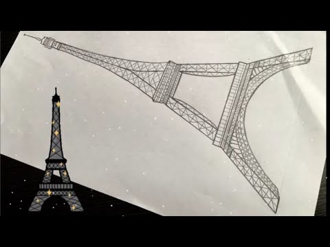 How to draw Eiffel tower easy / Eiffel tower drawing step by step ...