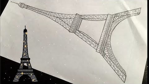 How to draw Eiffel tower easy / Eiffel tower drawing step by step / Eiffel tower drawing