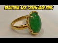 Green Jade Stone and 18K Gold Found Beach Metal Detecting