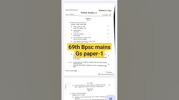 69th bpsc mains gs paper -1 !! bpsc gs-1 question !! 69th bpsc mains !! #bpsc #69thbpsc #bihar