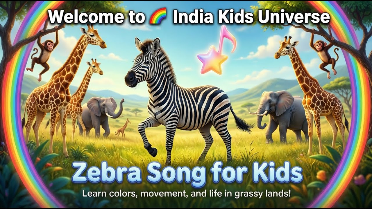 Zebra Song for Kids | Black and White Zebra | Animal Learning Song