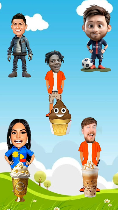 The Poop lce Cream Belongs To Messi vs Ronaldo vs Georgina vs Mr Beast #shorts #animation #funny