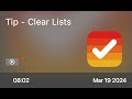 Tip - Clear Lists - Preview