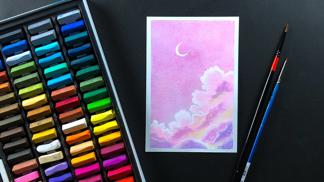How to painting pink cloudsEASY Step By Step For Beginners Tutorial