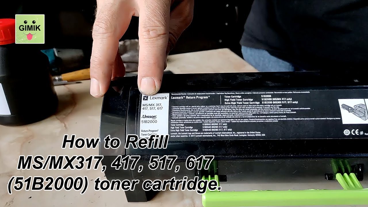 How to Refill MS317, MS417, MS517 toner cartridge. 51B2000. -