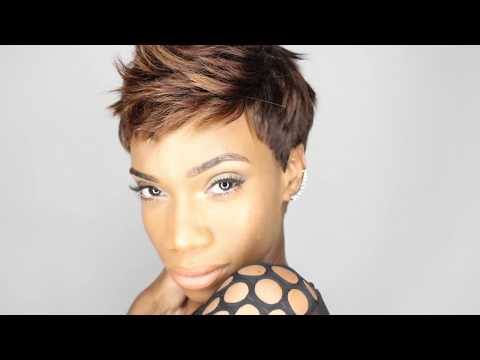 short pixie hairstyle copper blonde