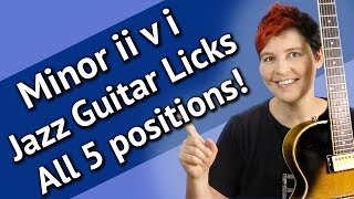 Minor ii v i Jazz Guitar Licks  + THEORY  -  II V I MINOR Guitar Licks