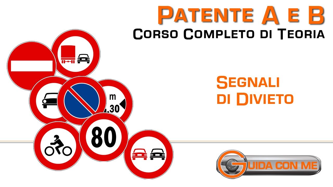 Segnali di divieto: Segnali di prescrizione - Teoria patente B