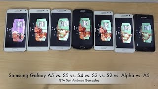 Samsung Galaxy A5 vs. S5 vs. S4 vs. S3 vs. Alpha vs. A3 vs. S2 - GTA San Andreas Gameplay