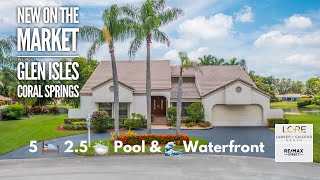 For Sale 11210 NW 2nd Mnr Coral Springs I 5 bed 2.5 bath I 2,960 sqft I 15,284 sqft Waterfront Lot.