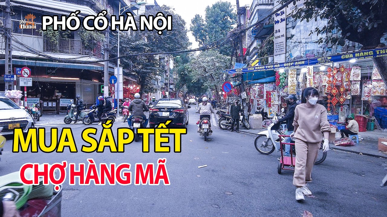 đi hà nội mua quà gì 2022 Ba bố con đi Chợ Hàng Mã Hà Nội mua đồ trang trí đào Tết 2022 #hnp