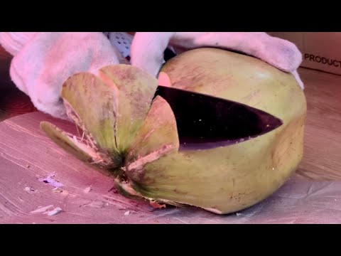 Удивительный кокос, сахарный тростник навыки резки | Кокосовое молоко Желе СОК