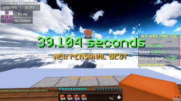 world record hypixel bridge (100 blocks - slightly up)