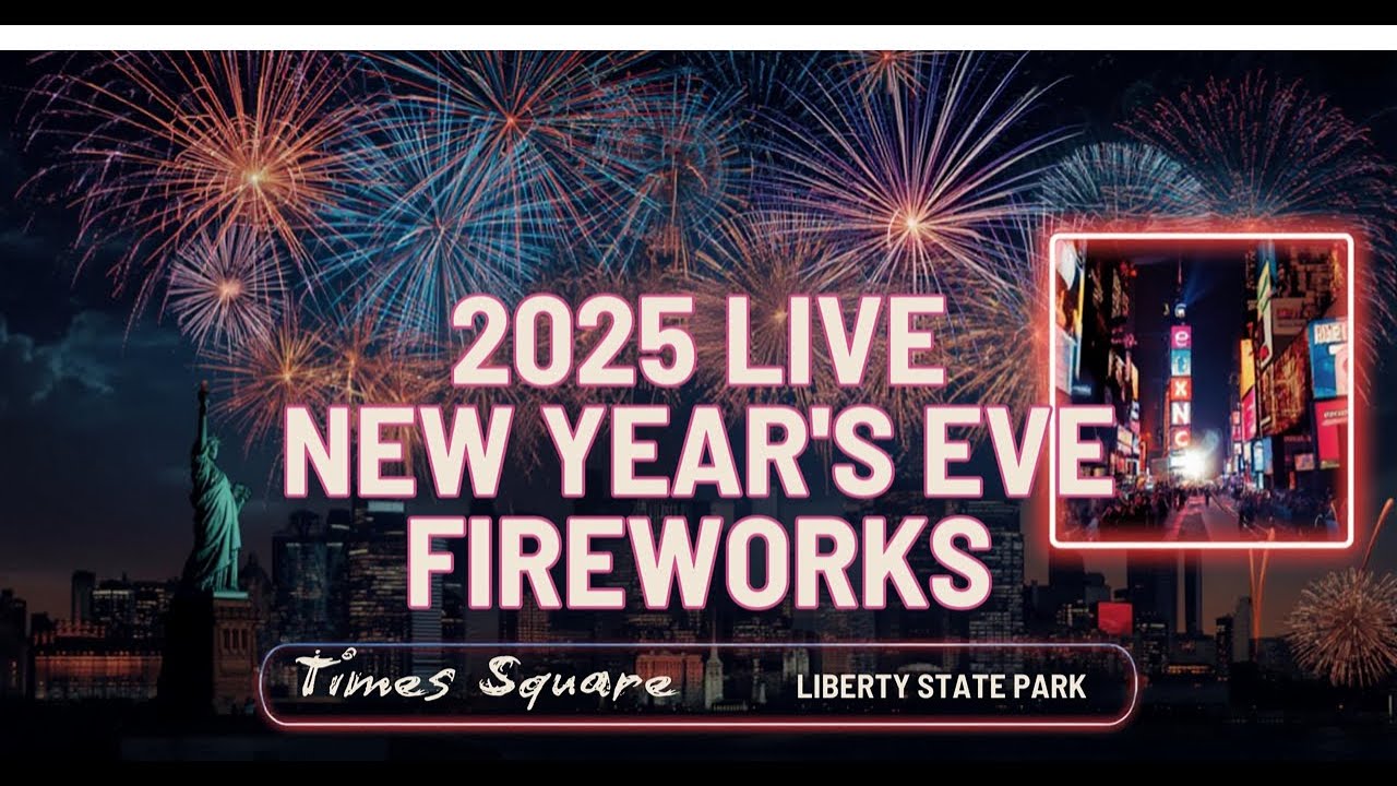🔴 2025 Live New Year’s Eve Fireworks | NYC Skyline View from Liberty State Park 🎆