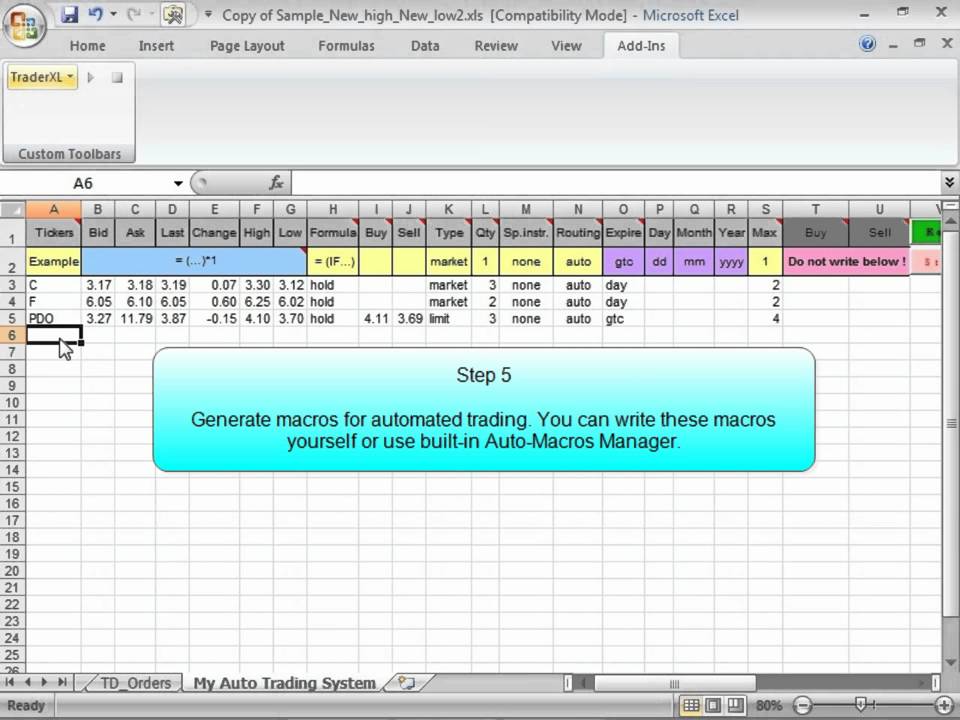 create forex robot from excel