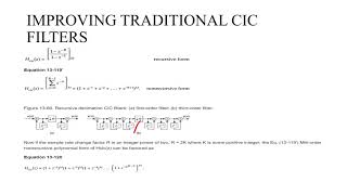 IMPROVING TRADITIONAL CIC FILTERS