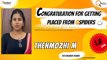 SUCCESS STORY OF TEST ENGINEER TRAINEE | QSpiders/JSpiders | Chromepet Chennai