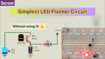 How to build a single LED flasher circuit using BC547 on breadboard #flashercircuit