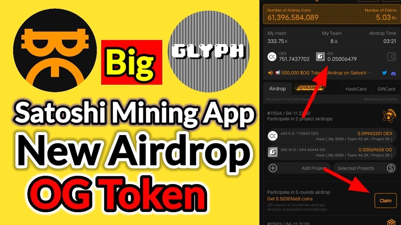 Satoshi New Airdrop || OG Token Mining On Satoshi || Satoshi Mining App Big Airdrops