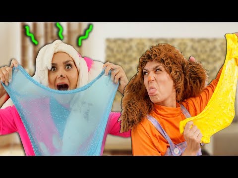 Роза и Лиза поспорили чей слайм круче 13