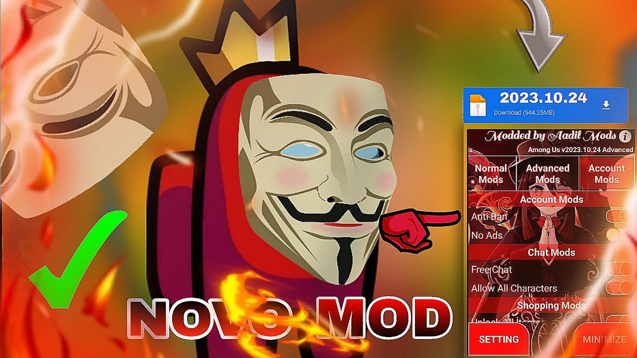 2024 NOVO MOD MENU AMONG US (SEMPRE IMPOSTOR CHAT LIVRE) ANT-BAN SEM CRASH  ATUALIZADO EM PT-BR 11.28 