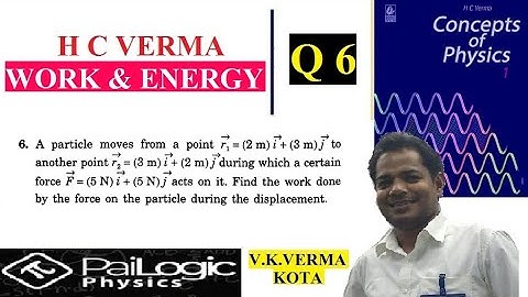 H C VERMA | WORK & ENERGY |CHAPTER 8 Q6.A particle moves from a point r 1 = (2 m) + (3 m)j to-4 7 an
