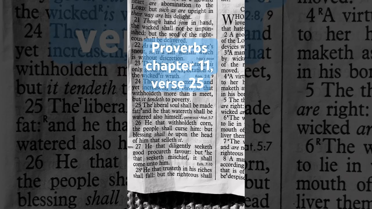 The Liberal Soul Proverbs Chapter 11 Verse 25 YouTube The Liberal Soul Proverbs Chapter 11 Verse 25 YouTube