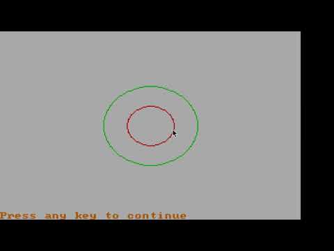 Write a program in Qbasic to draw three concentric circles on the screen having different colors