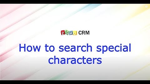 How to Search for Special Characters in Zoho Deluge