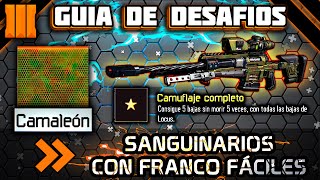 GUIA de SANGUINARIOS con FRANCOTIRADOR - Camuflaje Camaleón (5 bajas de francotirador en 1 vida, x5)