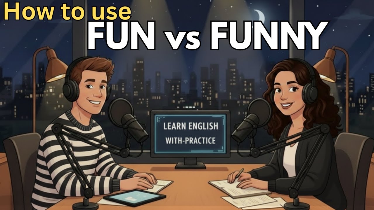 Learn English with Real Conversations Podcast | FUN vs FUNNY | Common English Confusion