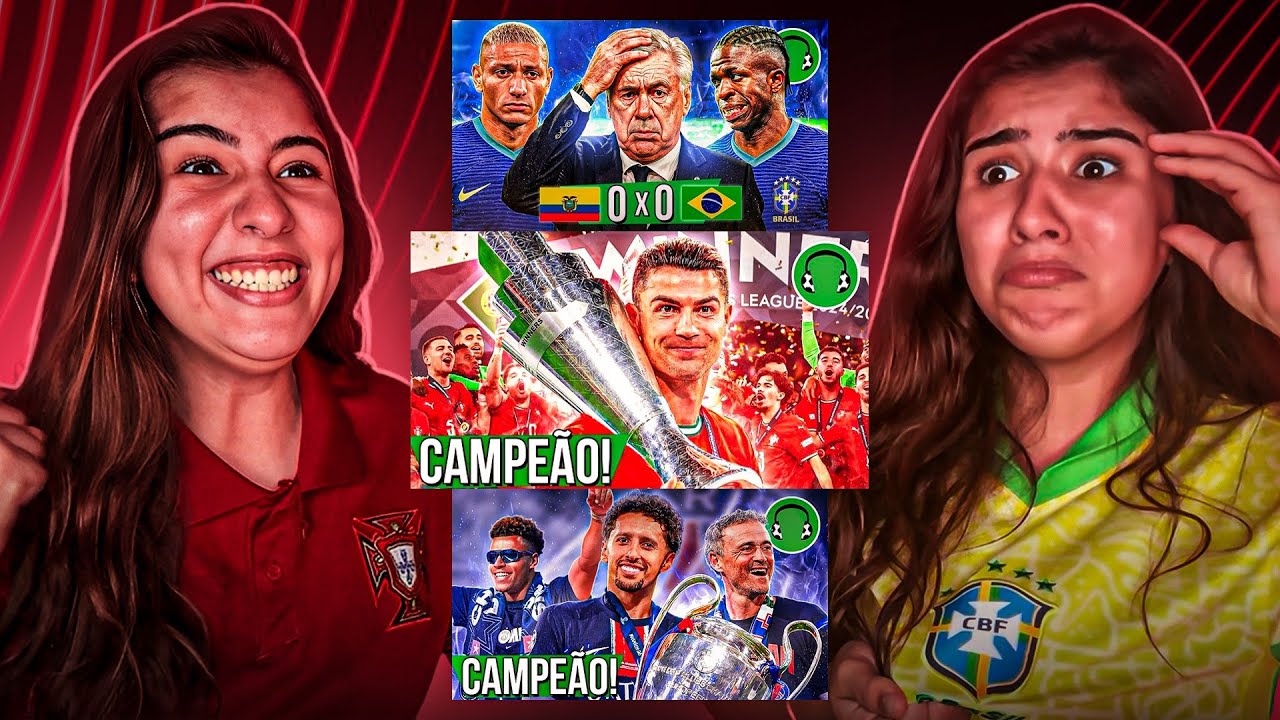 REACT 3 EM 1 ♫CR7 CAMPEÃO DA NATIONS AOS 40 ♫0x0 ANCELOTTI VOCÊ VAI TER MUITO TRABALHO ♫PSG CAMPEÃO