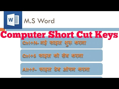 Computer Short Cut Keys For Ccc Exam Youtube