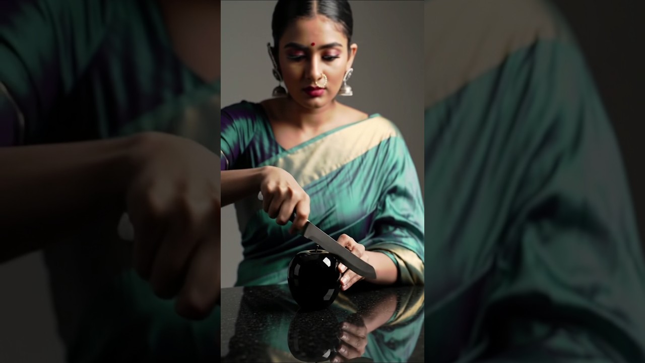 Black Apple Cutting ASMR | 4K Satisfaction