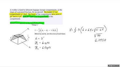 Volume of Pyramid Frustum Application