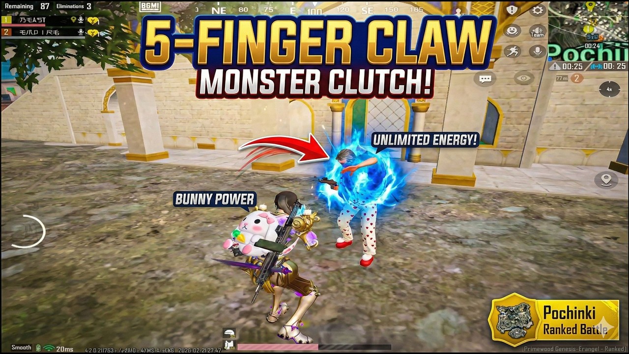 5 Finger Claw INSANE Clutches 🔥 SOLO vs SQUAD Highlights | BGMI Full Gyro